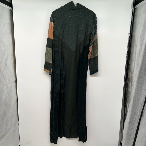 VTG Donna Jessica Patchwork Maxi Dress Women's Size 3 Junior Cowl Neck Lagenlook - Picture 2 of 8